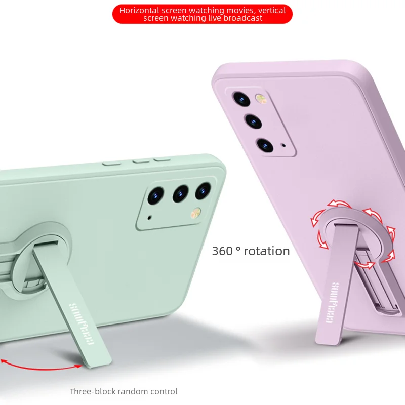 Funda de teléfono de silicona líquida para Samsung Galaxy Note 9 10 20 Plus Ultra Note9 Note20 funda con soporte Protector de pantalla - imagen 2