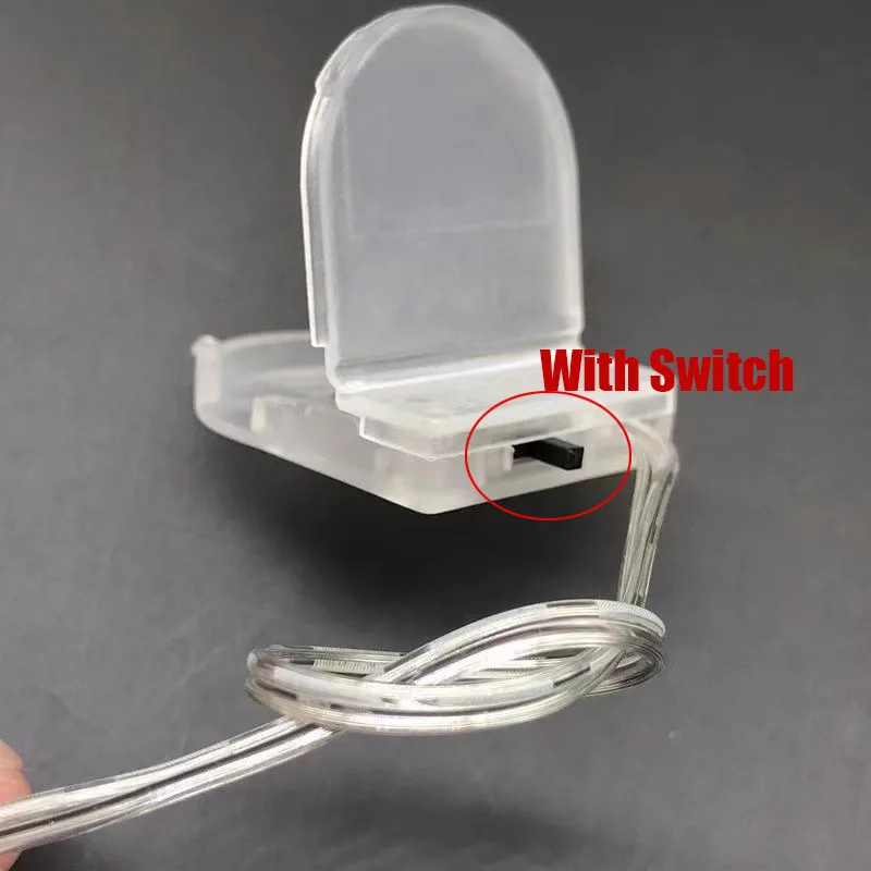 5 unidades para CR2032 botón pila de moneda funda porta baterías con interruptor de encendido y apagado cables Wire3V 6V caja de batería solo ranuras duales - imagen 3