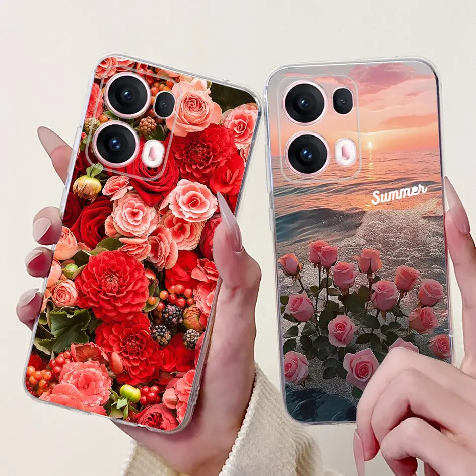 Para OPPO Reno 13 Pro 5G Funda nueva moda pintada suave transparente silicona teléfono contraportada para OPPO Reno 13 Funda Reno13 13Pro parachoques - imagen 2