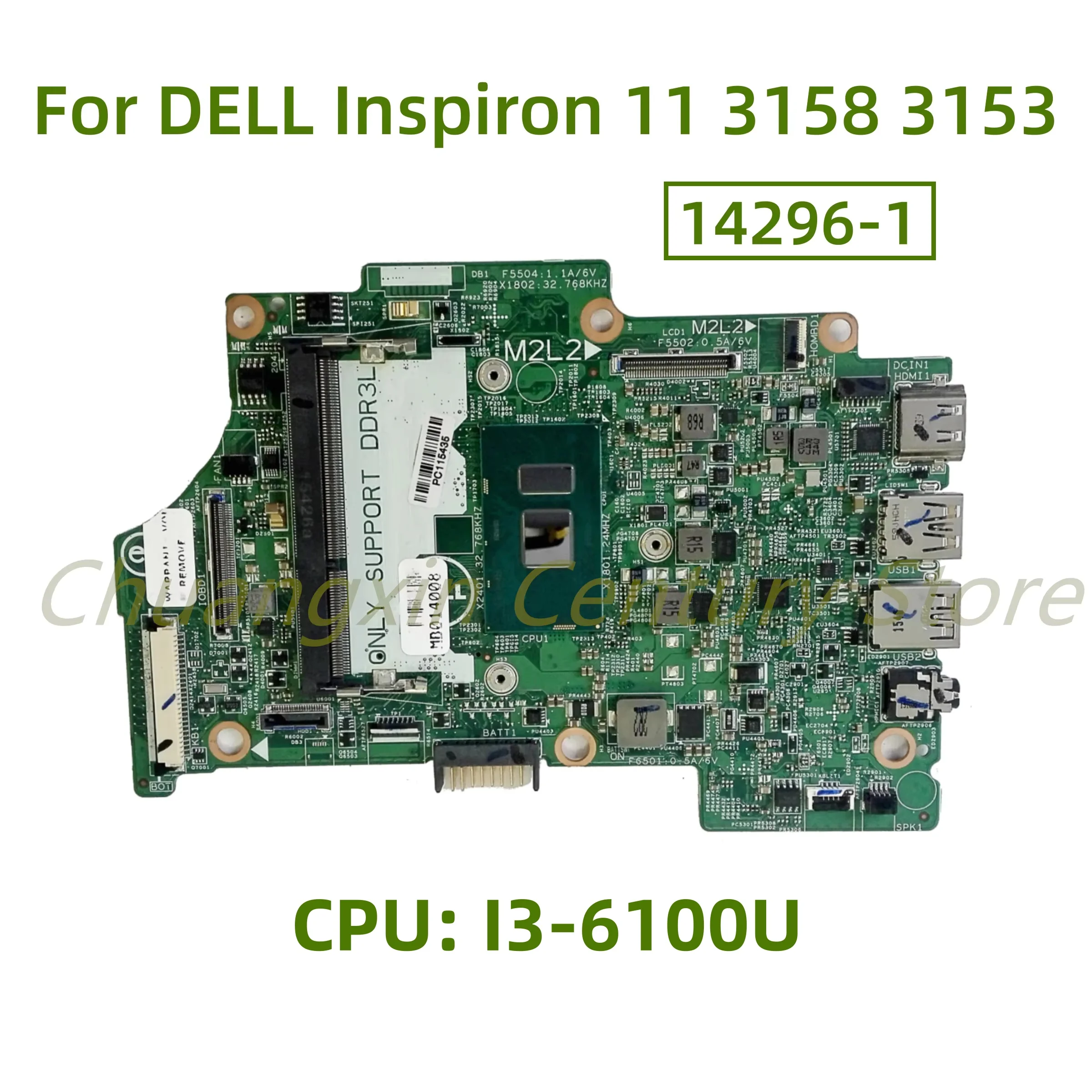 Placa base 14296-1 adecuada para portátil DELL Inspiron 11 3158 3153 7359 7353 7568 con CPU I3 I5 I7-6TH prueba de 100%