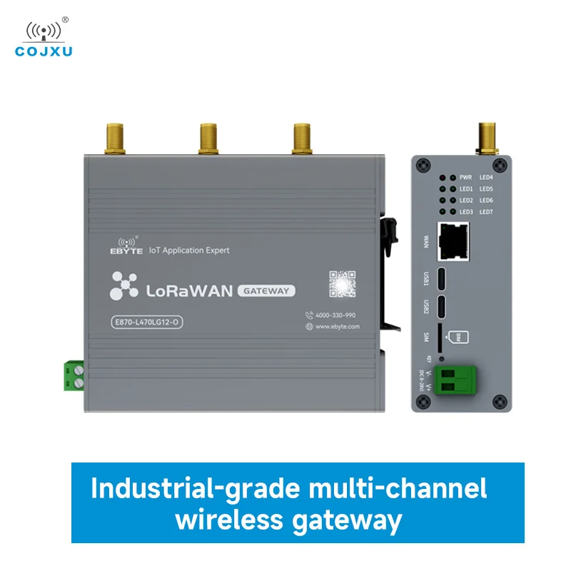 LoRaWAN Gateway Half-Duplex 470MHz 868MHz 915MHz DC 8~28V COJXU E870-O Series 27dbm Grado industrial de código abierto - imagen 3