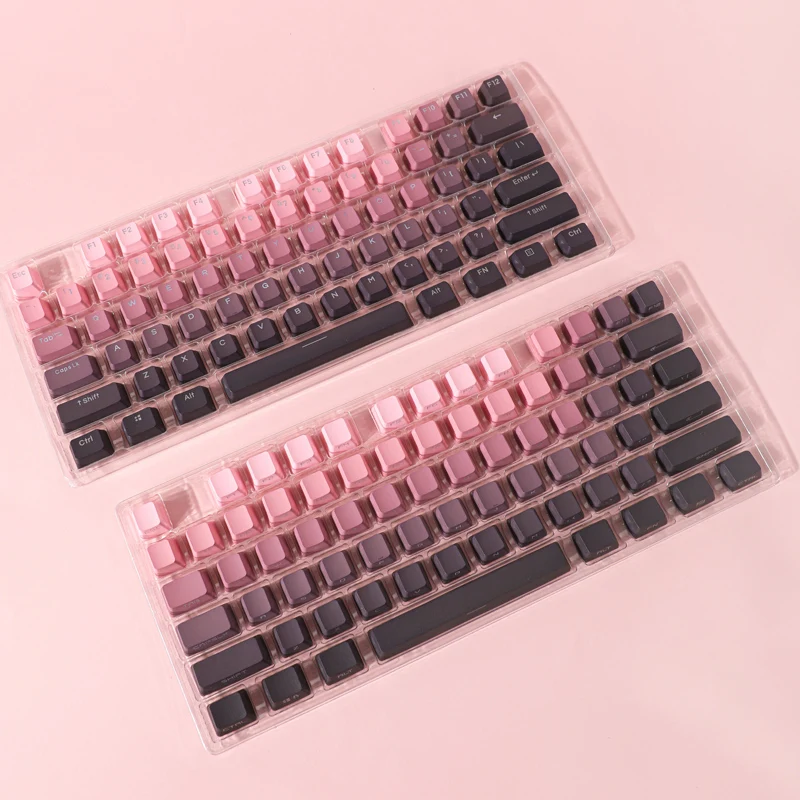 Teclas PBT, doble disparo, pasta de frijol degradado, rosa, OEM, altura, impresión lateral, retroiluminación, Teclado mecánico personalizado AULA F75 Anne Pro 2 - imagen 4