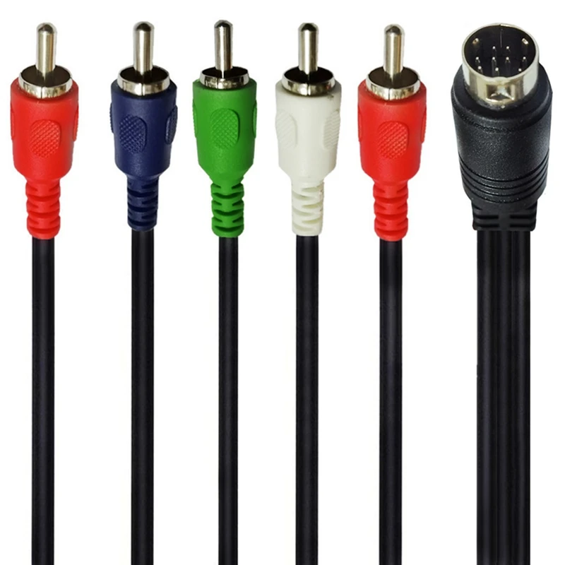 Cable de vídeo S-Video10Pin DIN a 5RCA de 1,8 m, línea de componentes 5AV, utilizado para receptores de TV, televisores, monitores y proyectores - imagen 4