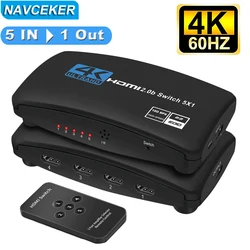 Interruptor HDMI 4K 60Hz Dolby Vision con Mando a Distancia IR