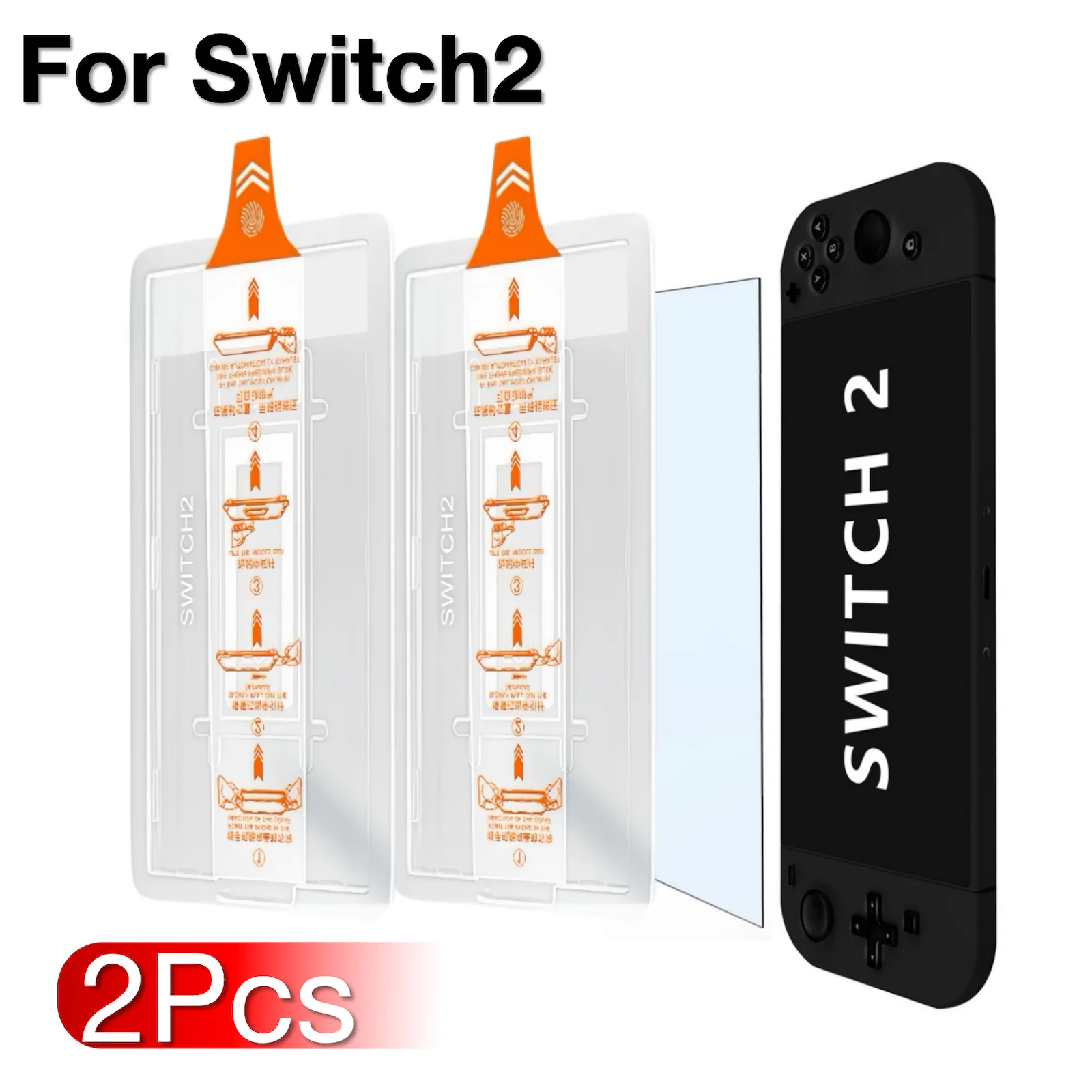 2 uds Auto-alinelamiento OneTouch para Switch 2 Protector de pantalla de vidrio templado de 7,9 pulgadas accesorios para juegos Ultra-transparente 2025 - imagen 2