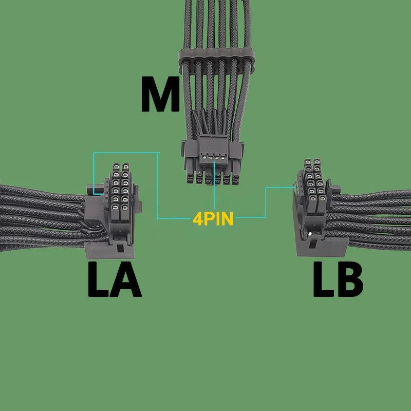 GPU RTX4090 RTX4080 Series 16AWG 2x8pin PCI-e a 16Pin (12 + 4) PCI-e 5,0 12VHPWR conector codo de 90 grados, nuevo - imagen 4