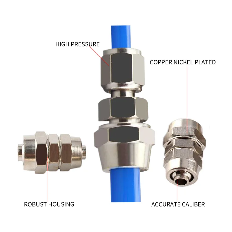 Accesorio neumático 100 Uds serie PG conector neumático giro rápido recto a través de manguera conector de aire PG6-4 PG8-6 PG10-8 PG12-10 - imagen 3