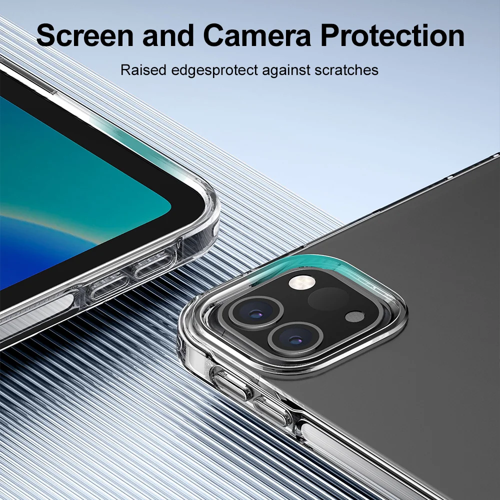 Funda transparente de silicona para iPad A16 11. a 10. a generación 10 9 8 7 iPad Pro 12,9 13 9,7 10,5 Air 13 11 Mini 6 5 4 3 2 1 - imagen 4