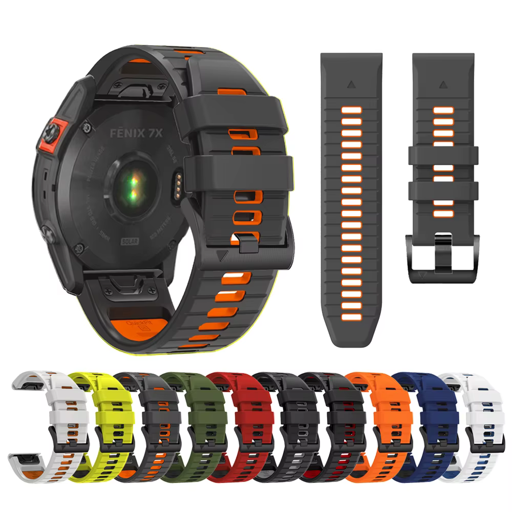 QuickFit-Correa de silicona de dos tonos, 22mm, 26mm, para Garmin Fenix 6X, 7X Pro, 5, XPlus, Epix Pro Gen 2, 47mm, 51mm, correa de reloj TACTIX DELTA - imagen 2