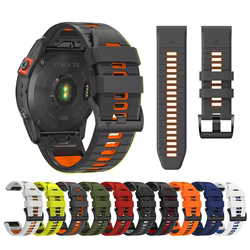 QuickFit-Correa de silicona de dos tonos, 22mm, 26mm, para Garmin Fenix 6X, 7X Pro, 5, XPlus, Epix Pro Gen 2, 47mm, 51mm, correa de reloj TACTIX DELTA
