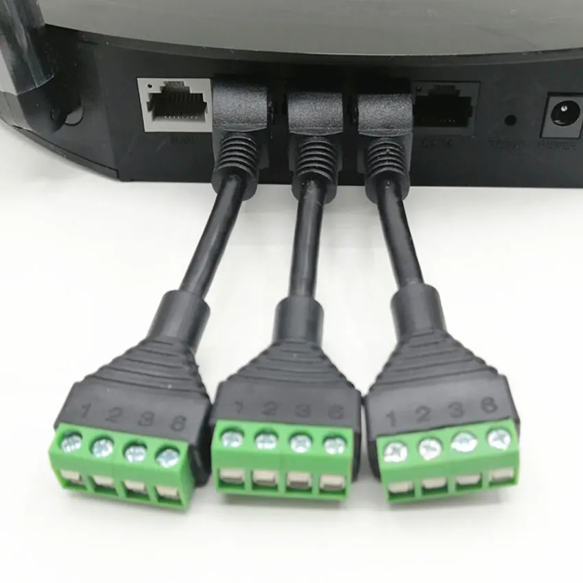 1 par RJ45 a 4 pines Terminal RJ45 bloque de terminales hembra bloque de terminales de cabeza de cristal sin presión extremo de bloque de red de cabeza de cristal - imagen 4