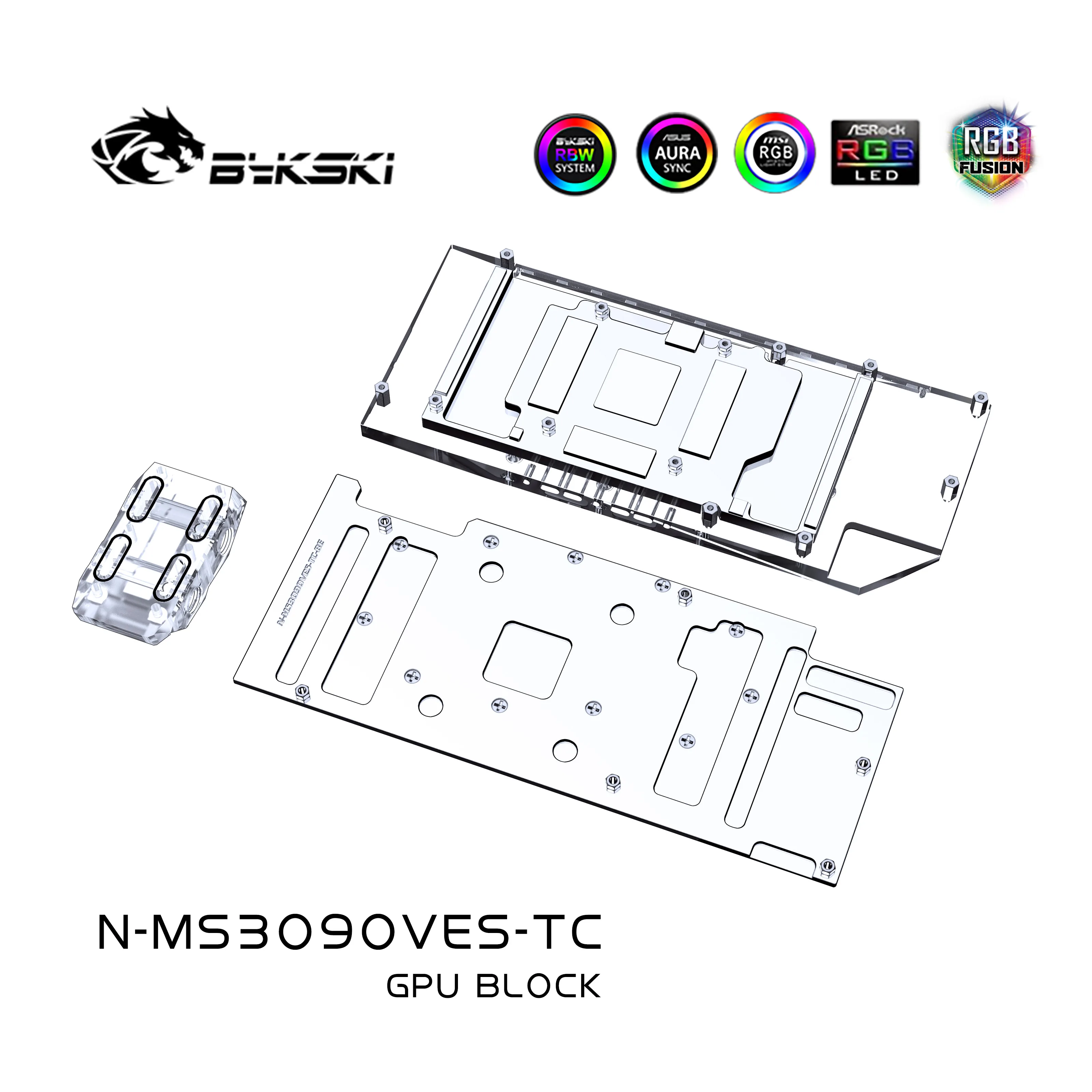 Bykski GPU bloque de agua uso para MSI RTX 3080 3090 VENTUS 3X 24G OC tarjeta de vídeo/radiador de cobre placa posterior activa N-MS3090VES-TC - imagen 5