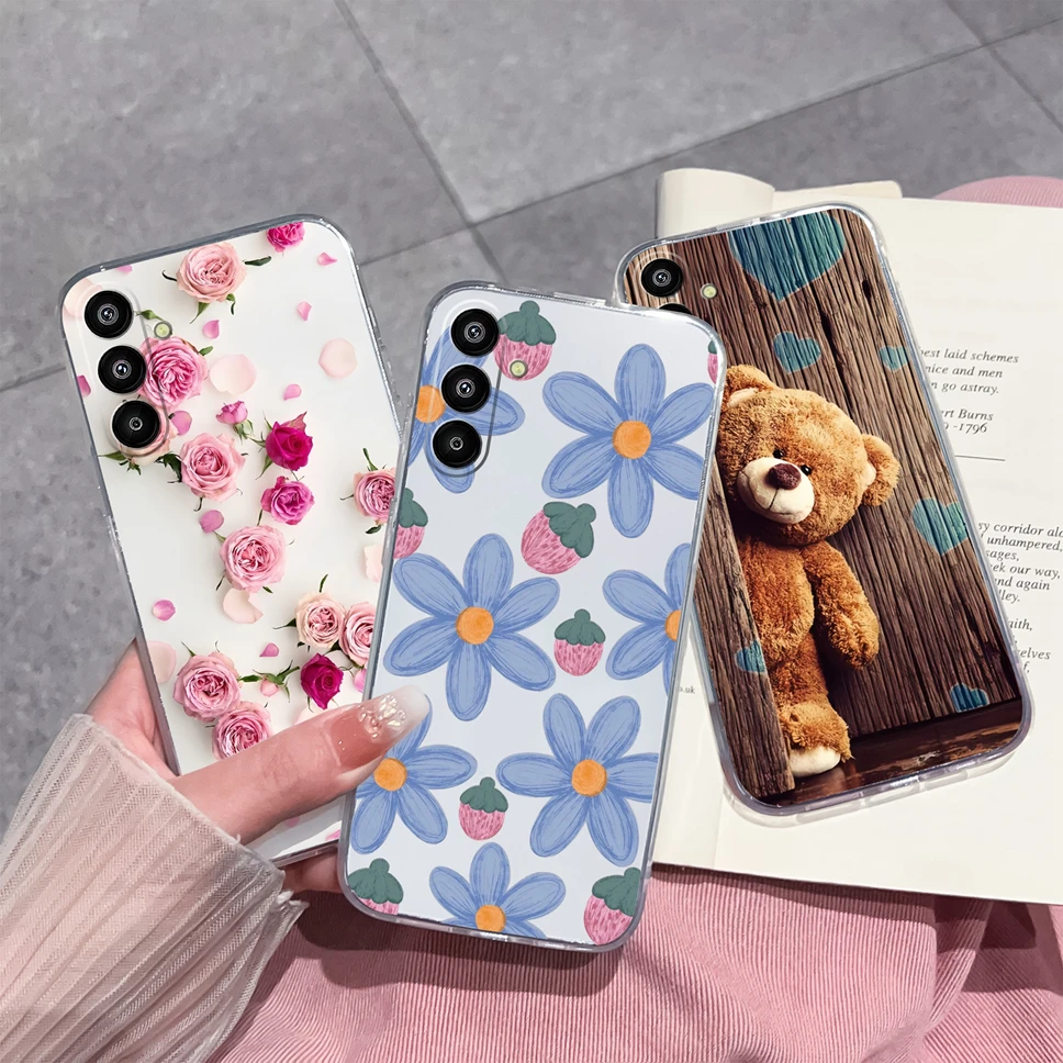 Fundas para Samsung Galaxy F15 M15 5G transparente simplicidad patrón de flores Funda de silicona suave para SamsungGalaxyF15 M 15 5G Funda - imagen 5