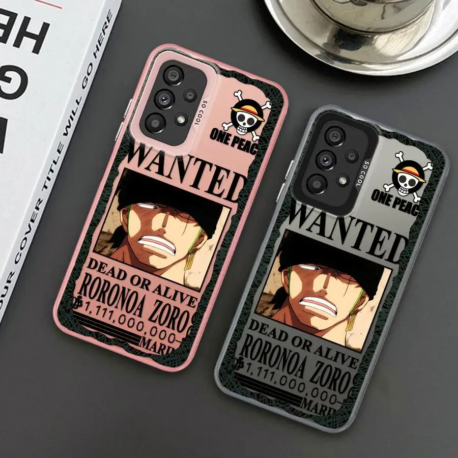 Funda de teléfono Anime Ones Pieces Zoro para Samsung Galaxy A25 A34 A53 A24 A23 A36 A22 A52 A33 A26 A73 A32 funda suave