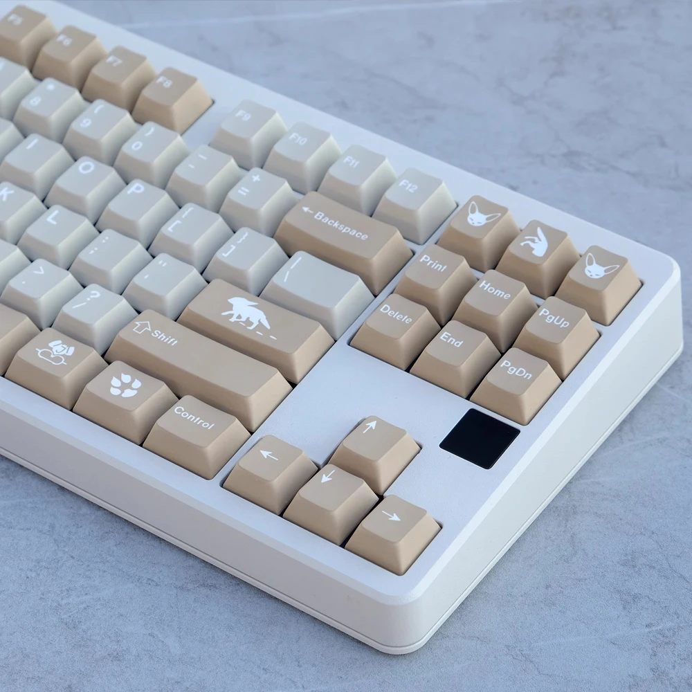 Juego de teclas Retro PBT para desierto, teclas de sublimación de tinte de perfil Cherry para teclado mecánico MX Switch GK61 64 68 75 84 87 980 - imagen 3