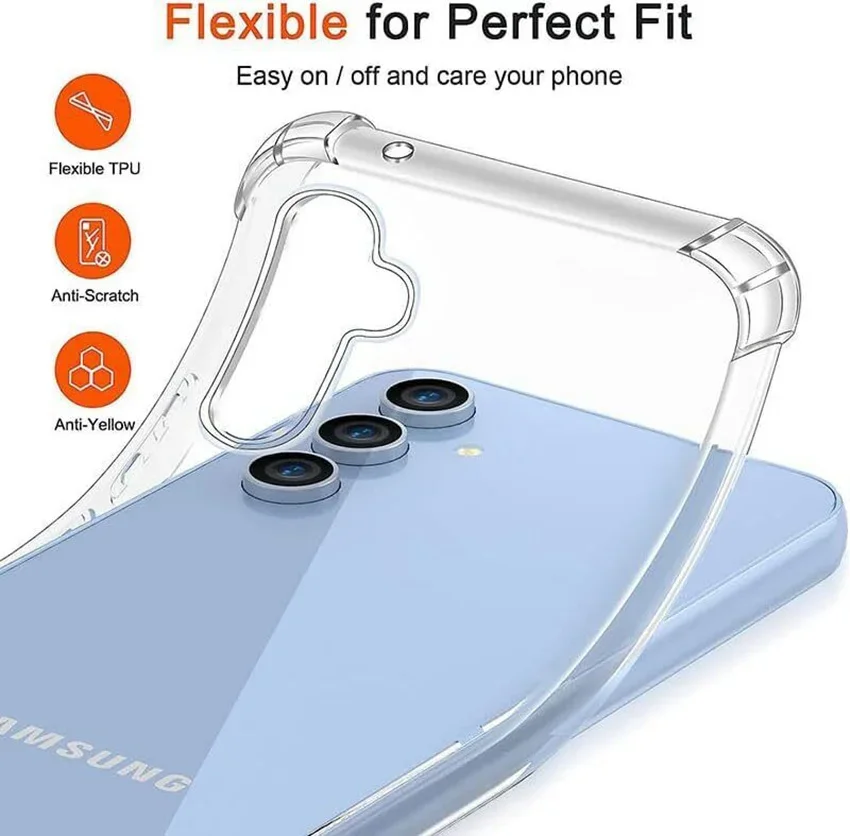 S24 FE Plus S25 Ultra a prueba de golpes funda suave de silicona transparente para Samsung Galaxy Note 10 20 S8 S9 S10 S21 S22 S23 Ultra Cover - imagen 4