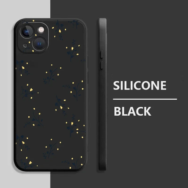 Bonitas flores cuadradas funda de teléfono de silicona para iPhone 15 Pro Max 14 13 12 11 XS X XR 7 8 Plus 15 cubierta de parachoques suave mate a prueba de golpes - imagen 4