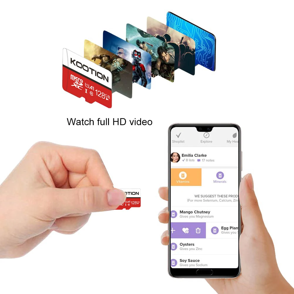 KOOTION Micro SD 128GB 64GB 32GB tarjeta de memoria Flash U1 Clase 10 tarjeta TF Mini tarjeta SD tarjeta de memoria Flash TF para teléfono/ordenador - imagen 3