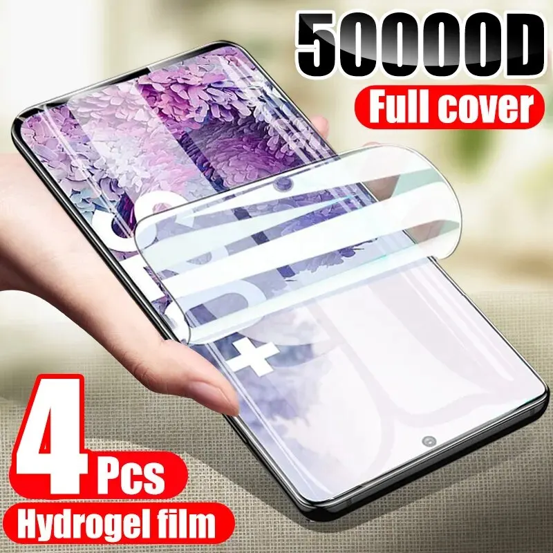 Protector de pantalla de película de hidrogel para Samsung Galaxy S10 S20 S21 S22 Plus S23 Ultra FE, Protector de pantalla para Note 20 8 9 10, 4 Uds.
