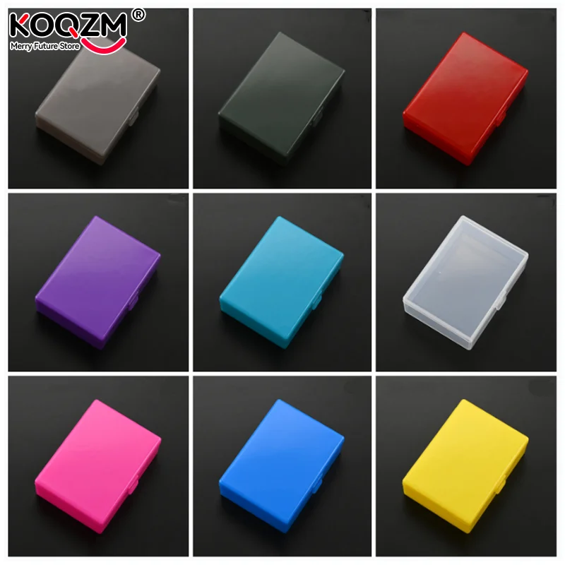 Cajas de plástico semitransparentes de colores, contenedor para tarjetas fotográficas, estuche de almacenamiento, organizador de fotos, caja de clasificación, papelería