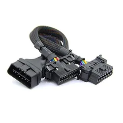 Cable Extensión OBD2 Codo Adaptador Convertido Macho a Hembra Doble