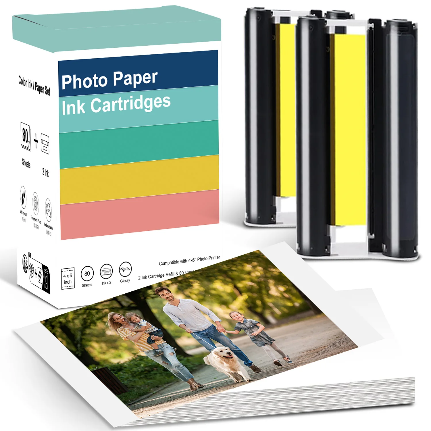 Compatible con Liene Amber M100 M200 4x6 ''recarga de cartuchos de papel fotográfico solo Compatible con impresora DHP512 DHP513