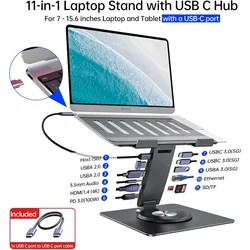 Soporte Portátil Giratorio 360° con Hub USB – Universal