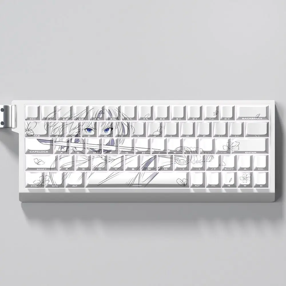 Teclas SHI de 73 teclas, juego de teclas de Anime Cherry PBT, teclas translúcidas laterales grabadas para teclado mecánico 61/65/68ND63Ace60made68 - imagen 4