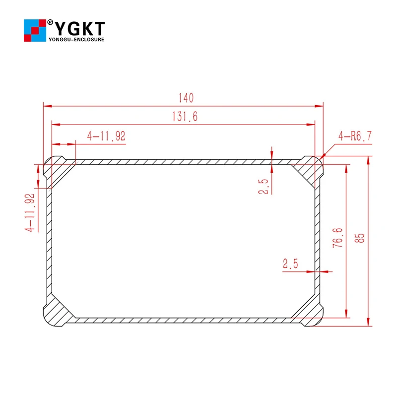 Carcasa de aluminio para instrumentos, Caja impermeable eléctrica para exteriores, longitud personalizable, 140x85mm, L05A - imagen 3