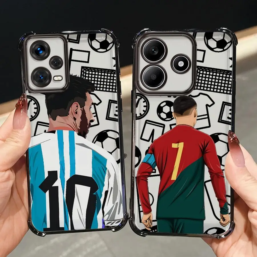 Funda de teléfono con cubierta suave con número de fútbol de dibujos animados para Redmi Note 11s 9S 11 12 13 10 Pro 10 Lite 10s 14 Pro Plus - imagen 2