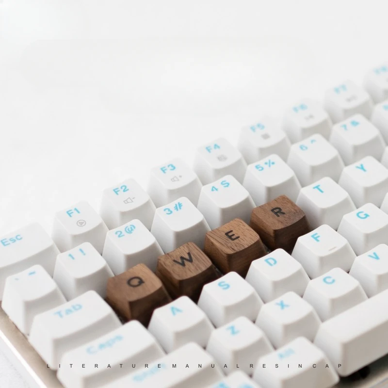 Teclas de madera de nogal grabadas, teclas de Teclado mecánico de madera maciza, personalizadas, translúcidas OEM, regalo personalizado - imagen 2