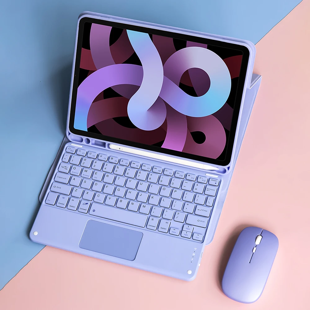 Estuches para lápices con teclado y ratón inalámbrico para iPad Air 4, 2020 Pro 11, 2021, 10,2, 9. ª y 8. ª generación, Air 2 Pro 10,5 - imagen 2