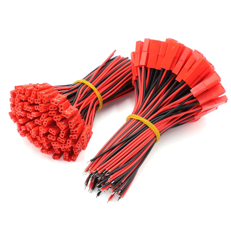10/20/50 pares de conector de clavija JST, Cable de conector macho hembra de 2 pines para tira de lámpara LED, adaptador de batería de juguete RC de 10cm/20cm - imagen 5