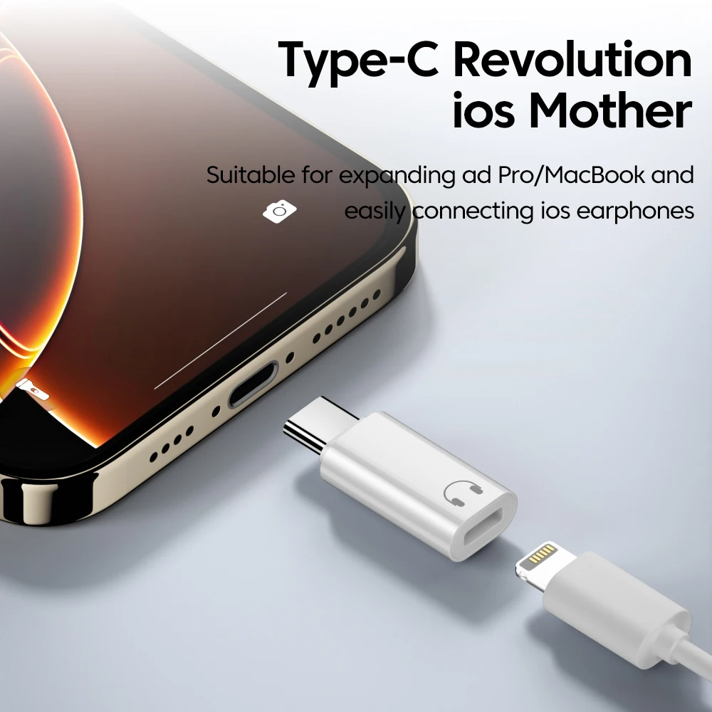 Adaptador Elough Lightning a tipo C para iPhone 16 15 iPad auriculares con cable IOS hembra a USB C macho adaptador de auriculares Audio AUX - imagen 2