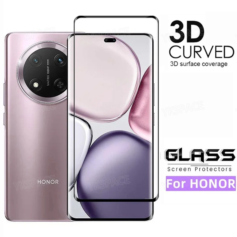 2 uds 3D borde curvo 9H HD vidrio templado transparente para Honor Magic 4 5 6 Pro Ultimate RSR 7 Lite película protectora de pantalla - imagen 2
