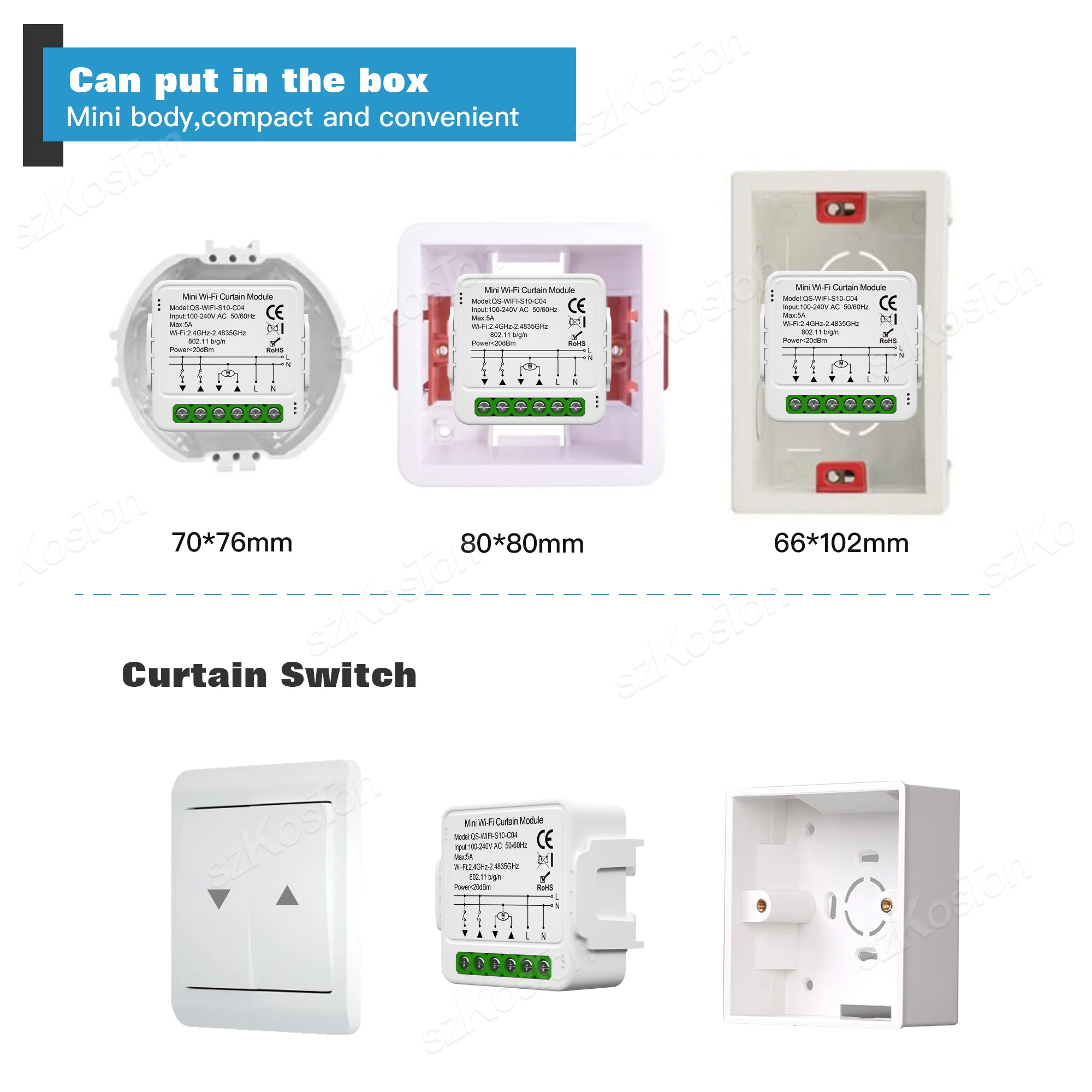 Interruptor Cortina Tuya WiFi Zigbee para Persianas Alexa Google Home - imagen 3