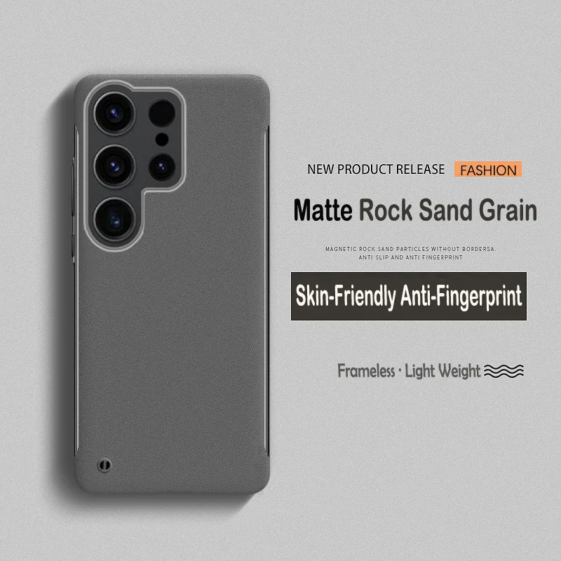 Funda de teléfono sin marco de piel de partículas esmeriladas mate para Samsung S25 S24 S23 FE Ultra Plus S25Ultra cubierta dura de PC a prueba de golpes - imagen 4