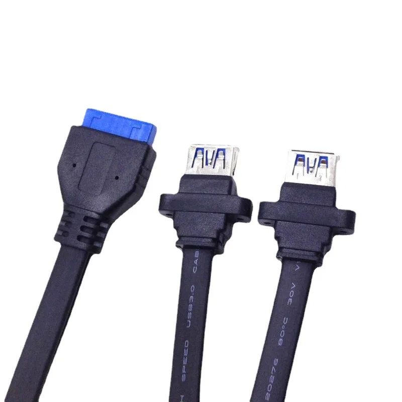 Cable de extensión de Panel frontal USB 3,0 Dual de 2 puertos tipo A hembra a Cable adaptador de ranura hembra de cabezal de caja de 20 pines - imagen 4