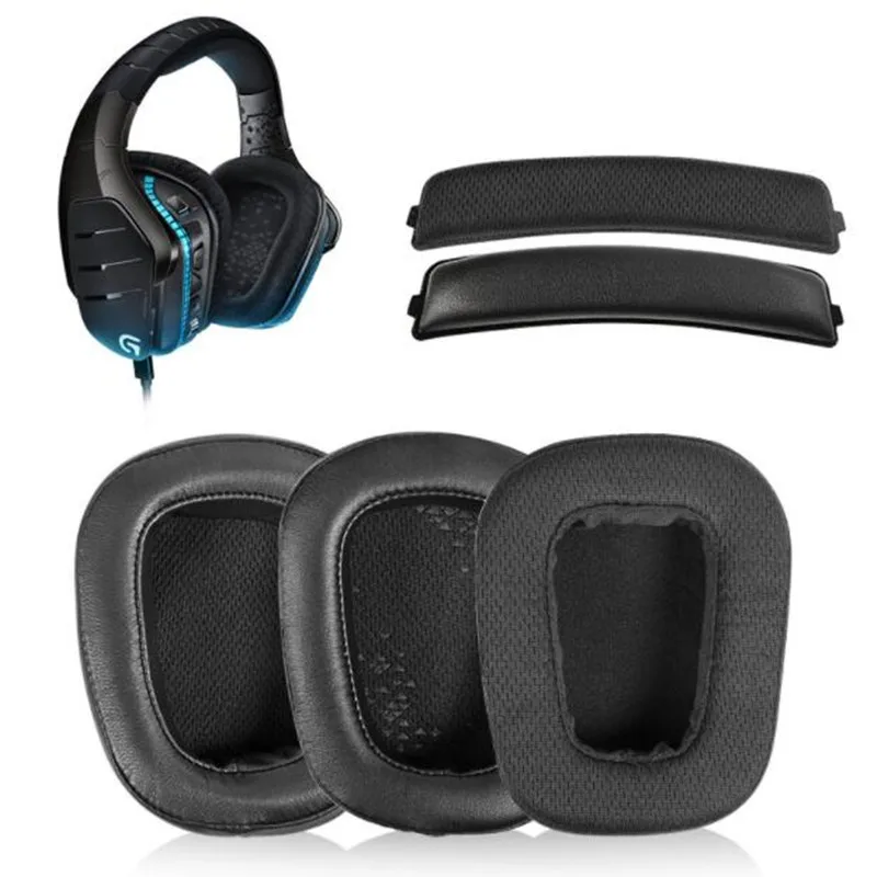Almohadillas de repuesto para auriculares, fundas de esponja, diadema para Logitech G633 G933 G633S G933S, almohadillas para auriculares, almohadillas para los oídos, haz de cabeza - imagen 2