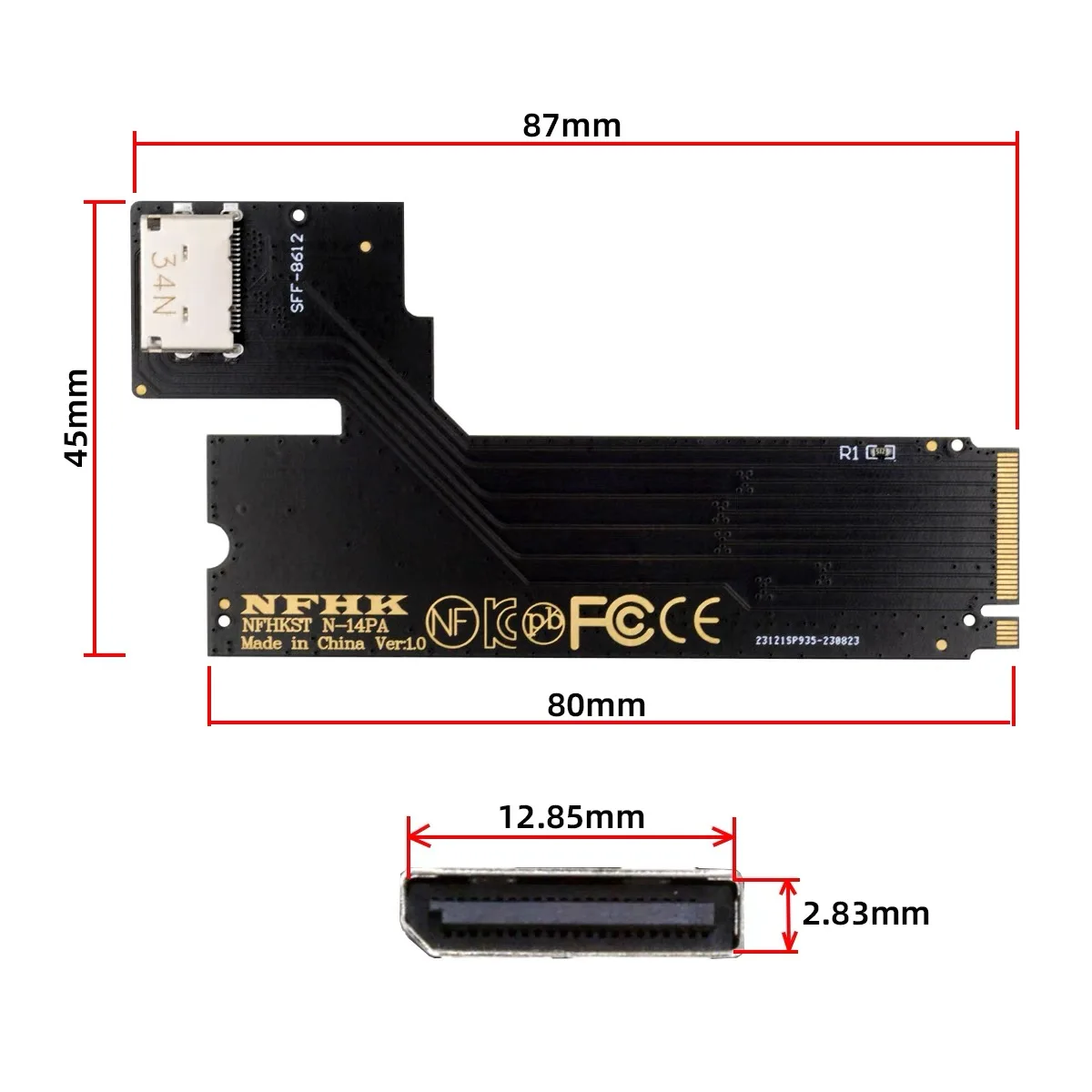 PCI-E 4,0 M.2 M-key a Oculink SFF-8612 SFF-8611 adaptador de host para 2023 2024 ThinkBook 16+ AMD8845 tarjeta gráfica externa y SSD - imagen 4