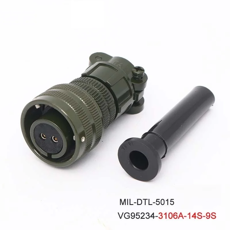 14S-9S 14S-9P Conector de servomotor de enchufe de aviación MIL-DTL-5015 VG95234 MS3108A MS3106A MS3102A MS5015 MS3100A MS3101A 14-9S 14-9 - imagen 2