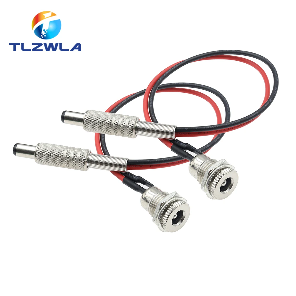 1 Uds DC099 5,5x2,1mm 5,5x2,5mm toma de corriente CC adaptador de conector hembra roscado con cables de 20AWG DC-099 10CM 20CM - imagen 4