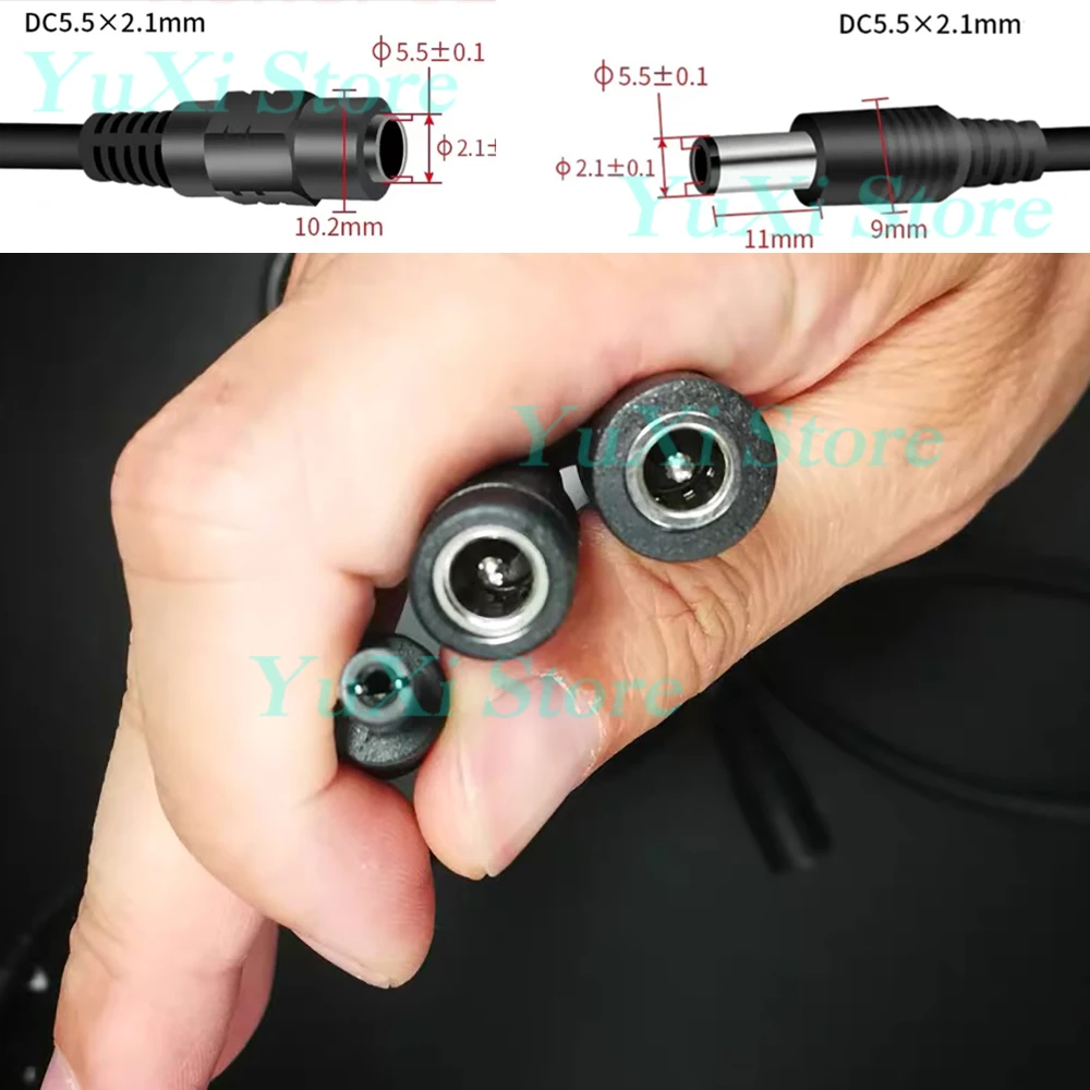 Cable divisor de corriente CC de 5,5x2,1mm, 5V, 12V, Cable conector adaptador de corriente para cámara CCTV, tira de luces LED de 1 a 2/3/4/5/8 vías, 1 ud. - imagen 4