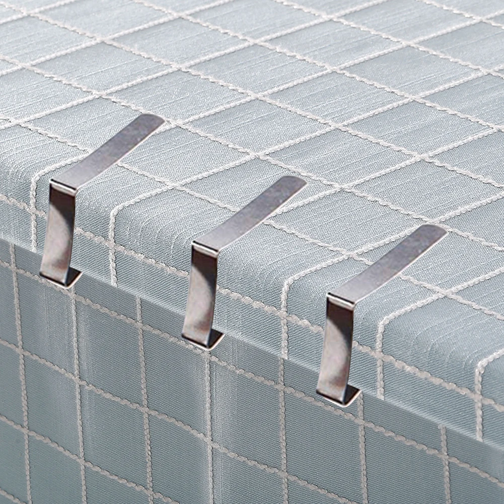 Clips de acero inoxidable para mantel de mesa, Clips de sujeción de hasta 1,7 pulgadas de grosor, resistentes al viento, para fiesta, Picnic, barbacoa, 4/6/8 piezas - imagen 4