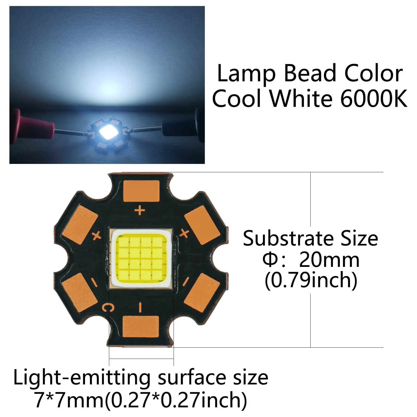 DC12V-14V LED de alta potencia 60W Chip de luz punto blanco frío cuenta de luz LED para efecto de escenario Disco DJ música accesorios de fiesta DIY - imagen 3