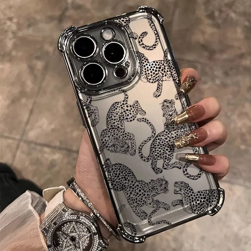 Funda chapada de lujo con estampado de leopardo rosa para vivo V29e Y200 V27 S16 T1 S15 V25 V23 S12 Y38 Y28 Y03 Y17s Y78 Y36 Y27 4G 5G - imagen 4