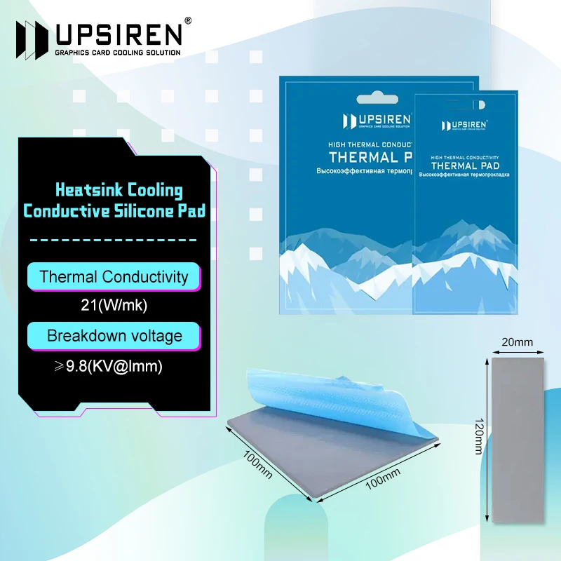 Upsiren 21/24W/mk 0,75/1,25/1,75mm GPU CPU disipador de calor almohadilla de silicona conductora de refrigeración almohadilla térmica auténtica Original de alta calidad