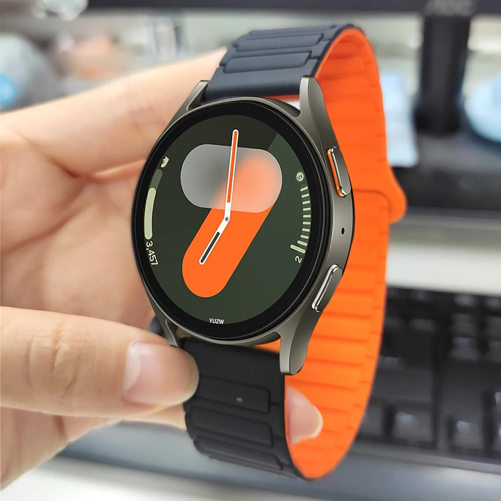 20mm 22mm Silicone Magnetic Watch Strap For Samsung Galaxy watch 7 FE 6 4 5pro Watch6 4 Classic Gear S3 Active 2 40mm 44mm Band - imagen 3