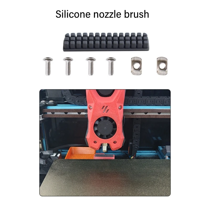 Cepillo de limpieza de boquilla extrusora eficaz para impresoras 3D VORON 2,4, herramienta de limpieza de cerdas de Material de silicona de larga duración - imagen 5