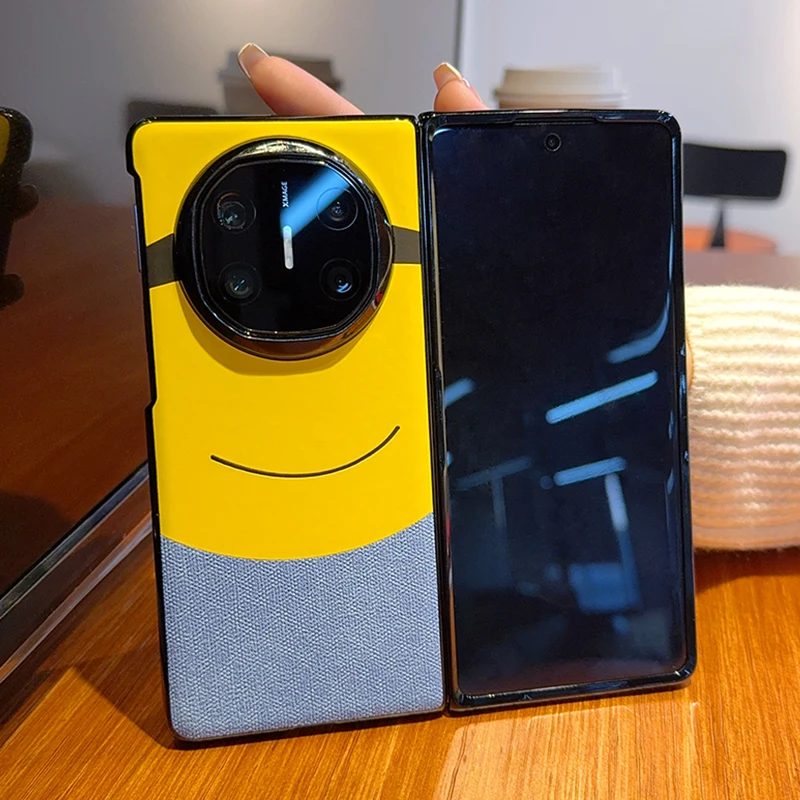 Funda estilo dibujos animados para Huawei Mate X6 X5 X3, cubierta protectora con patrón de tela bonita a la moda con contraste de Color para Huawei Mate X6